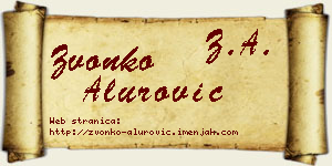 Zvonko Alurović vizit kartica